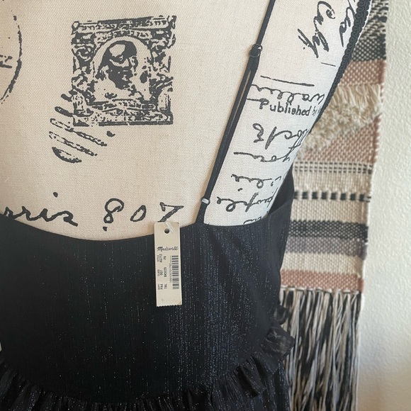 Madewell Petite Shimmer ruffle Cami dress. MIDI length. - Picture 2 of 4